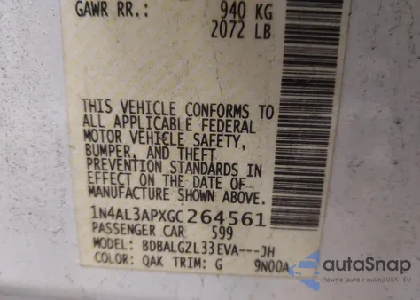 2016 Nissan Altima 2.5 S from USA, damaged, VIN 1N4AL3APXGC264561